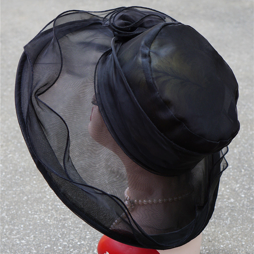 Summer Hat Women Kentucky Derby Wide Brim Sun Hat Wedding Church Sea Beach Hats for Women Floppy Ladies Hat D19011106
