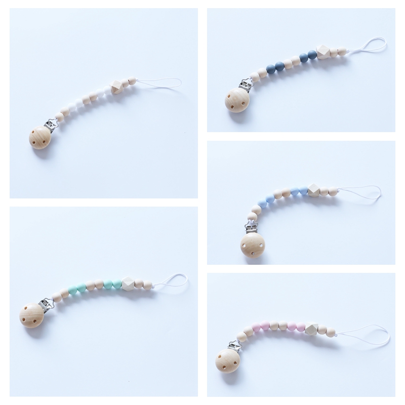 Pacifier Clip Chain Baby Infant Silicone Wood Teething Beads Paci Holder Soothie Clips Teether Toy Chew beads YE026
Pacifier Clip Chain Baby Infant Silicone Wood Teething Beads Paci Holder Soothie Clips Teether Toy Chew beads YE026