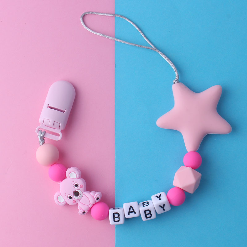 1pcs Personalized BABY WORD Handmade Pacifier Clips Holder Chain Silicone Pacifier Chains Five Star Teether Teething Chain
1pcs Personalized BABY WORD Handmade Pacifier Clips Holder Chain Silicone Pacifier Chains Five Star Teether Teething Chain