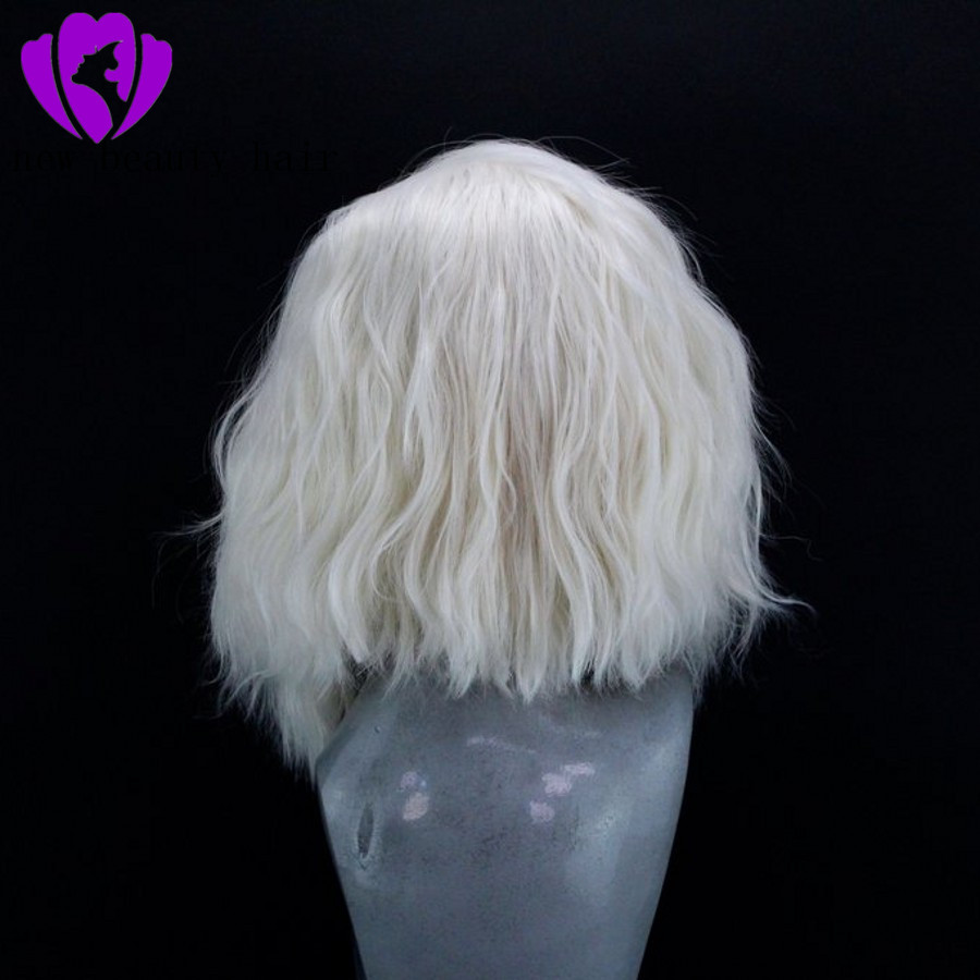 Fashion style White blonde synthetic lace front wig looose wave heat resistant synthetic lace front wig for women glueless wigs
