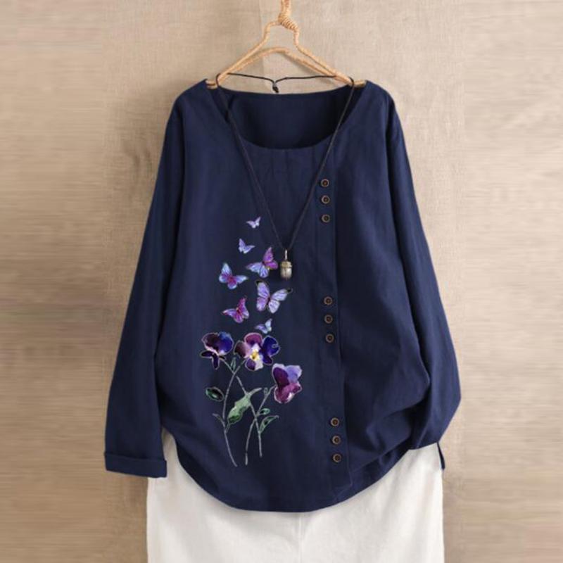 Women Blouses Plus Size Women Long Sleeve Cotton Linen O-Neck Botton print Blouse Shirt blusaa la moda mujer blusa mujer 2020, Brown
Women Blouses Plus Size Women Long Sleeve Cotton Linen O-Neck Botton print Blouse Shirt blusaa la moda mujer blusa mujer 2020, Brown