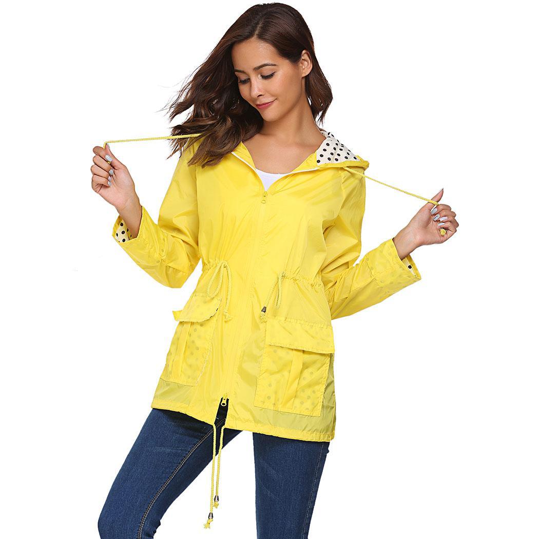 Women Hooded Long Sleeve Lightweight Rain Casual Jacket Height 176cm, Bust 88cm, Waist 59cm, Hip 90cm Raincoat, Yellow
Women Hooded Long Sleeve Lightweight Rain Casual Jacket Height 176cm, Bust 88cm, Waist 59cm, Hip 90cm Raincoat, Yellow