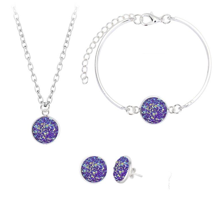Wholesale-Fashion Druzy Drusy Jewelry Sets Silver Plated Popular Natural Stone Crystal Bracelet Earrings Necklace For Women Lady Jewelry, 4#
Wholesale-Fashion Druzy Drusy Jewelry Sets Silver Plated Popular Natural Stone Crystal Bracelet Earrings Necklace For Women Lady Jewelry, 4#