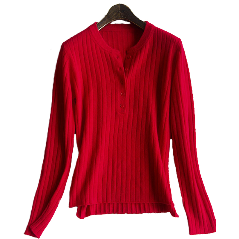 New Women' Woollen Sweater Solid Cashmere Blended Long-sleeved Sweater Spring Lady Knitted With Buttoned Round Neck, Black
New Women' Woollen Sweater Solid Cashmere Blended Long-sleeved Sweater Spring Lady Knitted With Buttoned Round Neck, Black