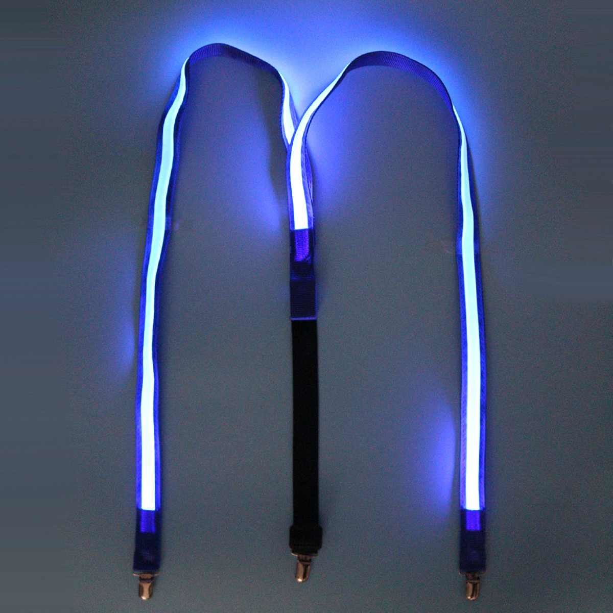 1PCS Printed LED Suspenders Men 3 Clipson Braces Vintage Style Mens Suspender For Trousers Husband Male For Skirt for Party T2006