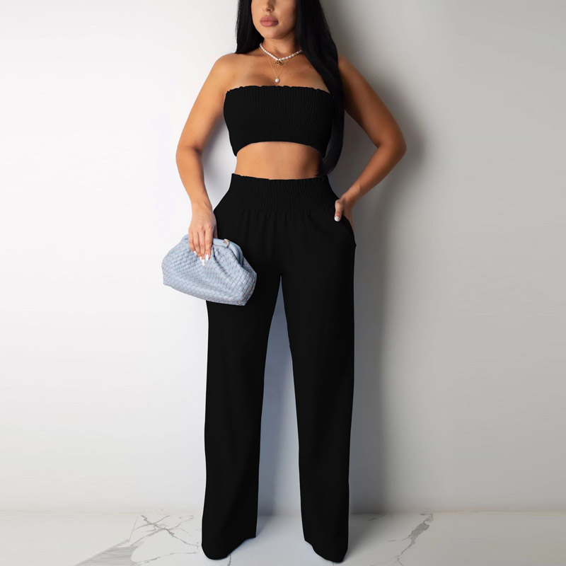 Women Chic Strapless Tube Top and Wide Leg Pants 2 Piece Sexy Suits Tube Top Outfit Summer Two Piece Set 2020, White
Women Chic Strapless Tube Top and Wide Leg Pants 2 Piece Sexy Suits Tube Top Outfit Summer Two Piece Set 2020, White