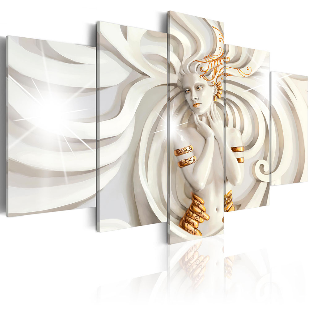 Fashion Gold Goddess of the sun Abstract Art on Canvas Painting Wall Art Picture Print Home Decor Gifts(No Frame)