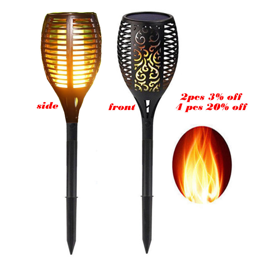 Solar 33LEDs Lawn Dancing flame Torch Lights radar led Tiki lamp indoor outdoor street camps wall Flame Lamp Flickering bulb dan