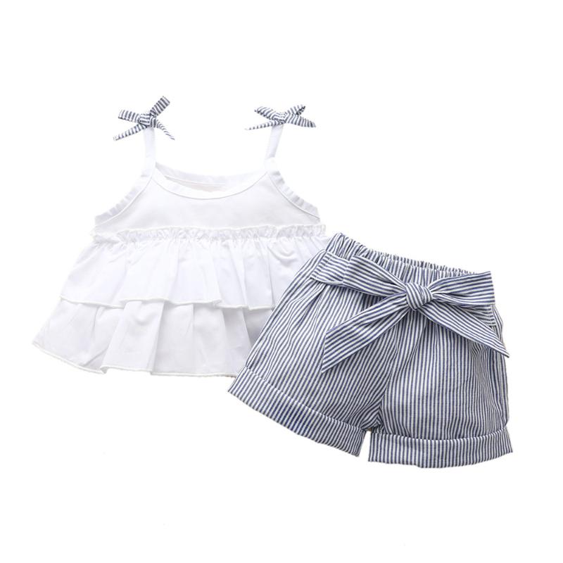 Fashion Newborn Summer 3PCS Clothes Set Baby Girl Sleeveless Solid Color Ruffle Crop Top + Striped Bow Shorts + Headband, White
Fashion Newborn Summer 3PCS Clothes Set Baby Girl Sleeveless Solid Color Ruffle Crop Top + Striped Bow Shorts + Headband, White