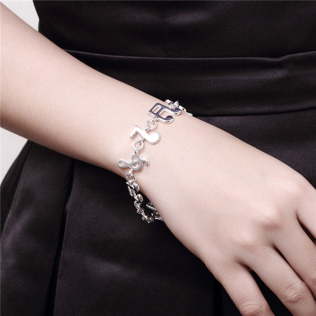 Hot sale best gift 925 silver Music Bracelet DFMCH242, Brand new sterling silver plated Chain link bracelets high grade