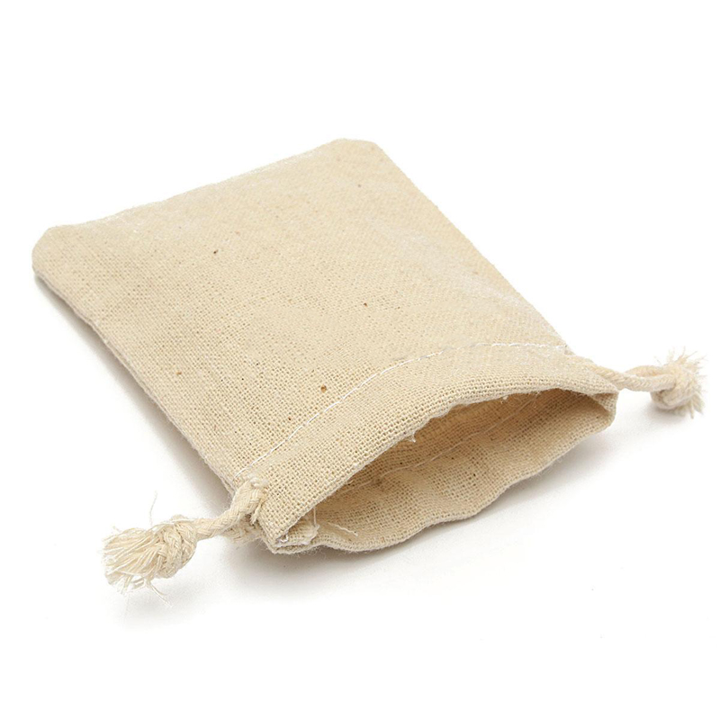 50Pcs Small Linen Bags Pouch Jute Sack Gift Bags Drawstring Bag Jewelry Christmas Gift Pouch For Home Party Storages 10cmx8cm
