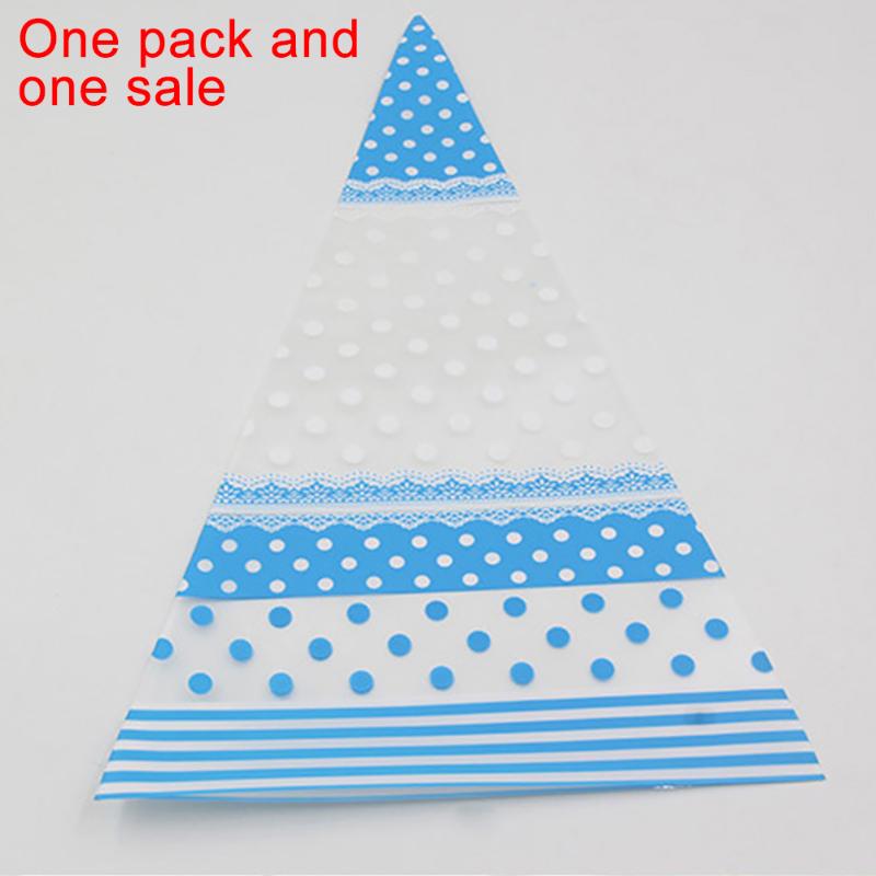 50pcs Cookie Cute Triangle Wedding Supplies Shopping Party Favor Home Gift Package Clear Kids Birthday Candy Bag Cone