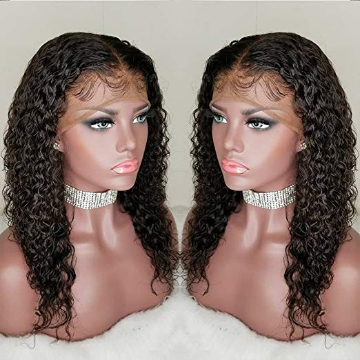 Deep wave wigs Lace Front Human Hair Wigs For Women pre plucked water wave 360 full lace wig 130% density 18inch