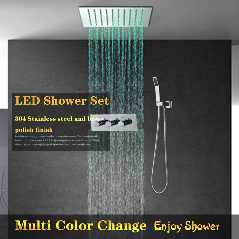 300x300mm Chrome Hot Cold Shower System Faucets Overhead led Shower Three Handle Embed Box Brass Mixer handle spray Bath Shower
300x300mm Chrome Hot Cold Shower System Faucets Overhead led Shower Three Handle Embed Box Brass Mixer handle spray Bath Shower