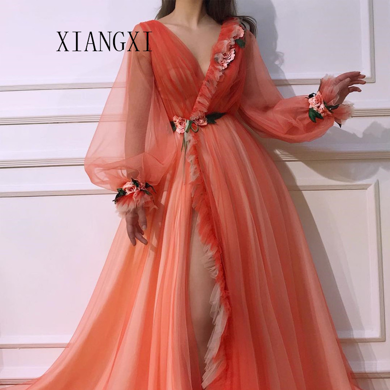 2019 New Listing Evening Dresses 3D Flower A-Line V-Neck Full Sleeves Long Evening Dress Formal Gowns Prom Dresses Vestidos, Purple
2019 New Listing Evening Dresses 3D Flower A-Line V-Neck Full Sleeves Long Evening Dress Formal Gowns Prom Dresses Vestidos, Purple