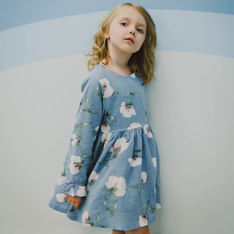 baby girl designer clothes Girls Dress 2020 New Autumn Casual Ruffles A-Line Striped Full Sleeve Kids Dress For 3T-7T