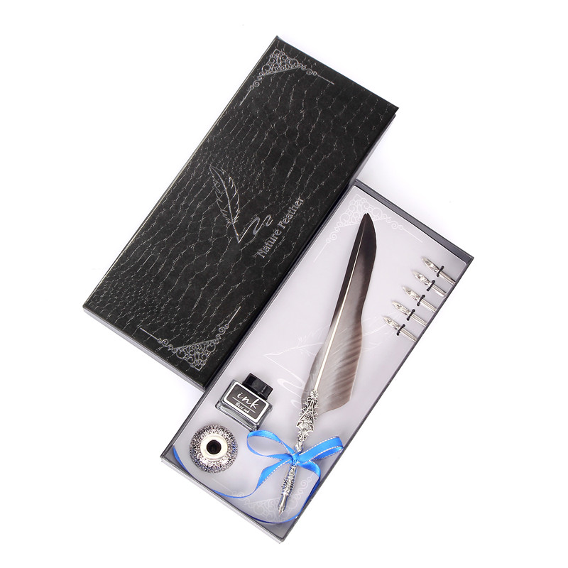 European Retro Multicolor Feather Pen Gift Box Set Creative Gift Stationery Writing Tools Tanabata Festival Teacher's Day, Red
European Retro Multicolor Feather Pen Gift Box Set Creative Gift Stationery Writing Tools Tanabata Festival Teacher's Day, Red