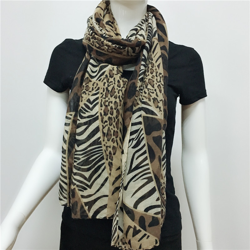 New Design leopard Long scarf women scarves voile animals print Cotton loop Scarf ring woman Shawls