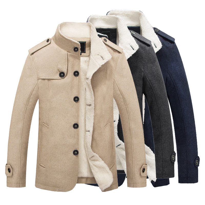Winter Men Coats Jacket Parka Fleece Thick Warm Woolen Overcoat Male Wool Mens Chamarras, Khaki
Winter Men Coats Jacket Parka Fleece Thick Warm Woolen Overcoat Male Wool Mens Chamarras, Khaki