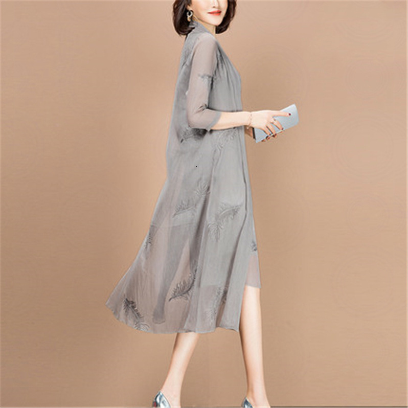 Suits Women Three Quarter Sleeve Long Jacket Knee Length Mother Of Bride Dress Plus Size Formal Wedding Guest 2 Piece Set, Gray 1
Suits Women Three Quarter Sleeve Long Jacket Knee Length Mother Of Bride Dress Plus Size Formal Wedding Guest 2 Piece Set, Gray 1