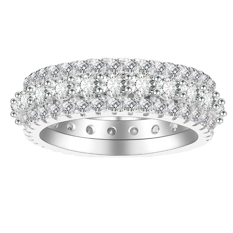 Choucong 2022 Wedding Rings Top Sell Sparkling Luxury Jewelry 925 Sterling Silver Pave White Topaz CZ Diamond Gemstones Promise Women 4 Rings For Love