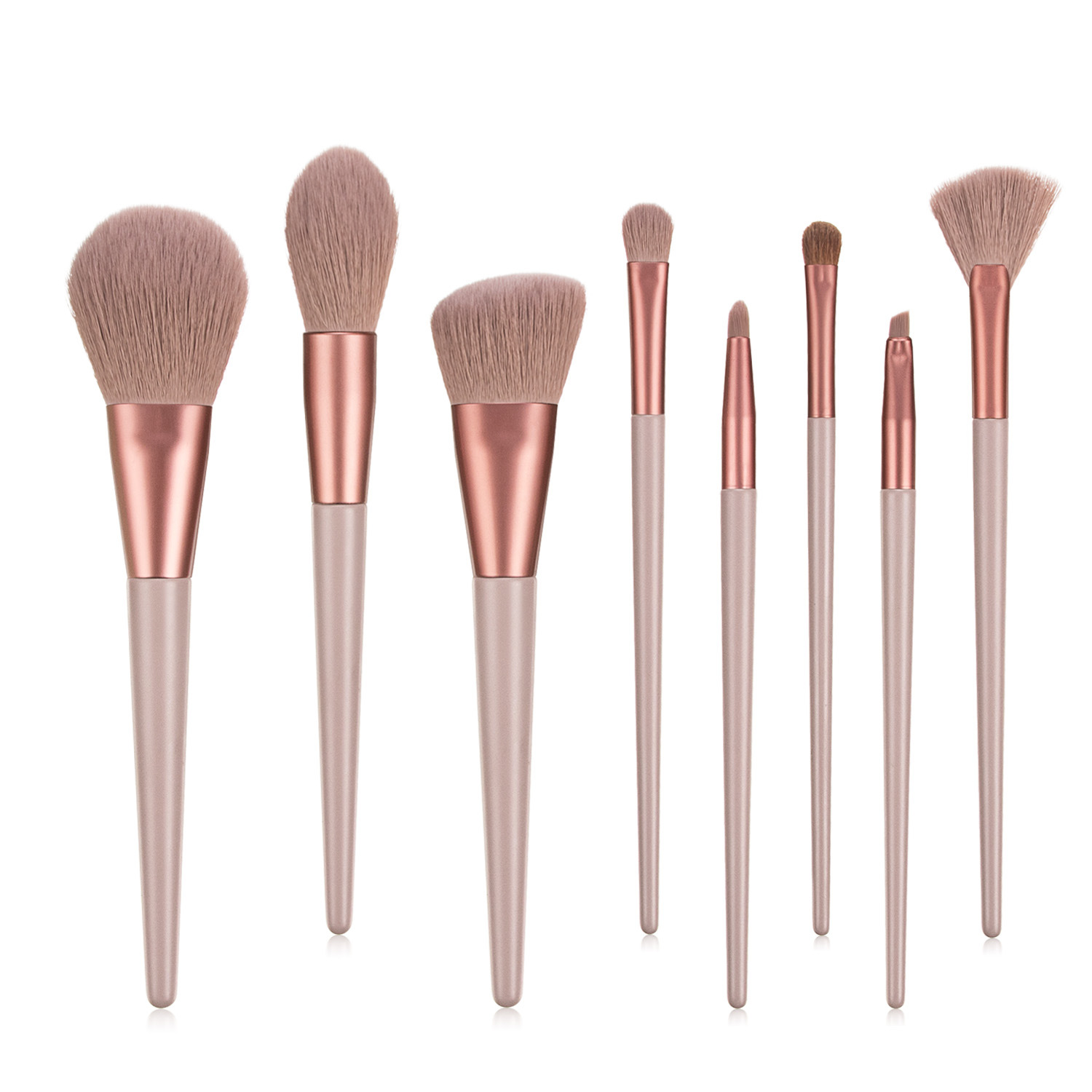 Horse hair makeup brushes set 8pcs brush tools for eye shadow loose powder foundation cosmtics super soft 4 colors available DHL Free