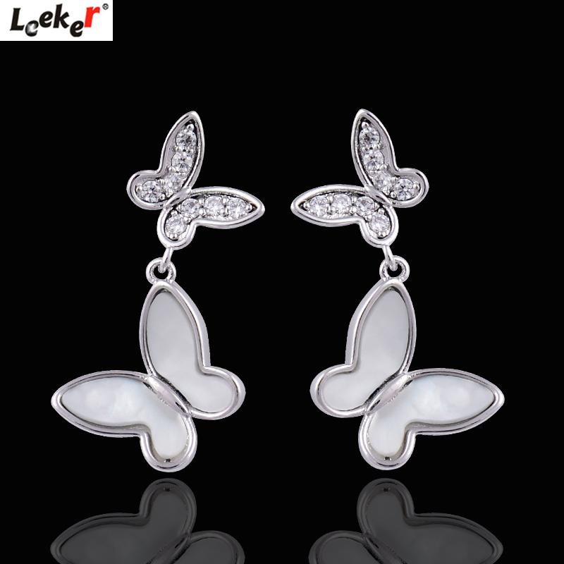 Dangle & Chandelier LEEKER Lovely Butterfly Earrings Yellow Gold Silver Color White Shell Drop Women Jewelry 833 LK8
Dangle & Chandelier LEEKER Lovely Butterfly Earrings Yellow Gold Silver Color White Shell Drop Women Jewelry 833 LK8
