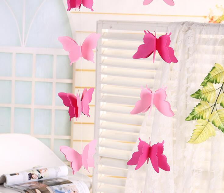 Butterfly paper pulled flower decoration wedding navidad party backdrops baby shower birthday Party & festival DIY decoration