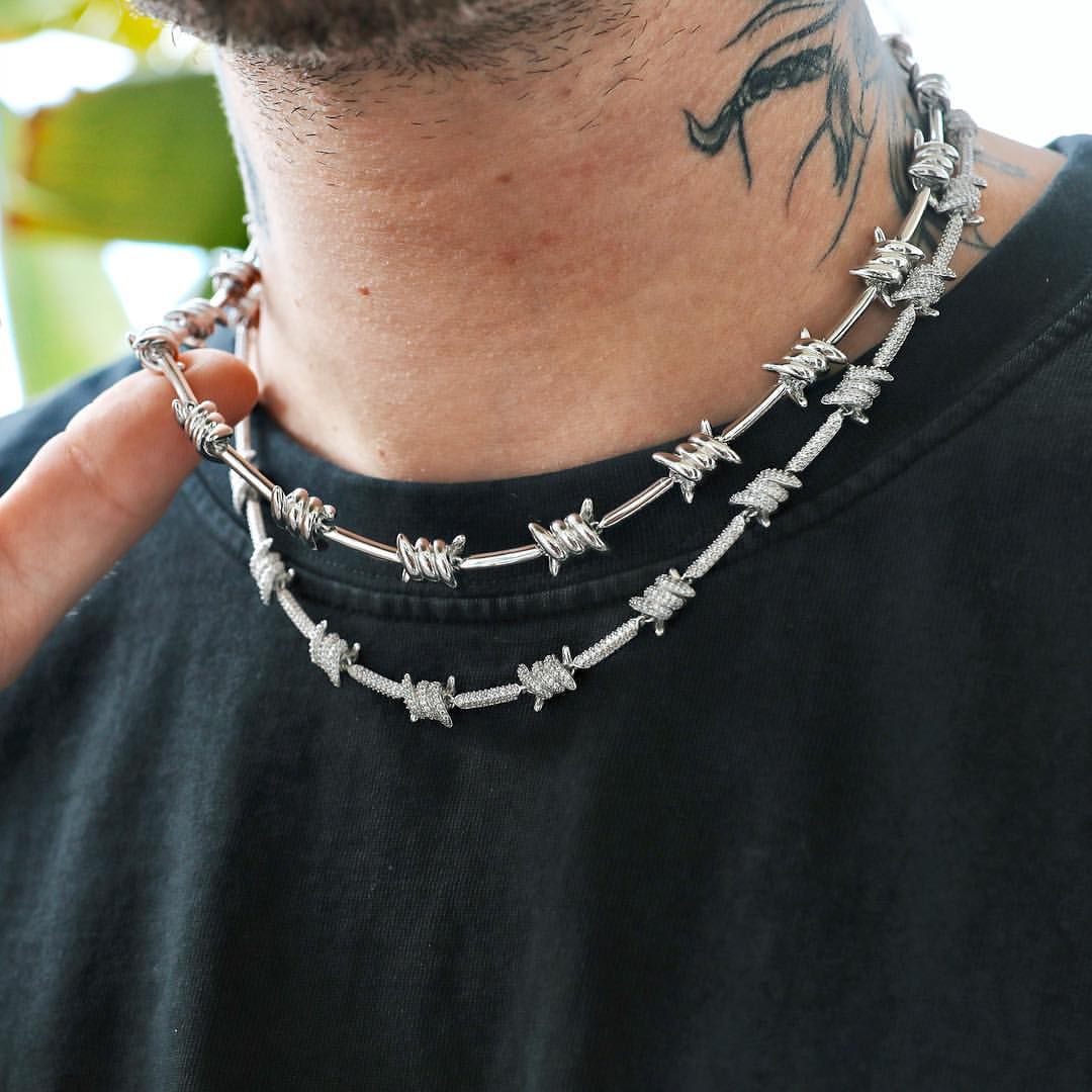 Wire chain personality CUBAN CHAIN full of zircon jewelry necklace jewelry hip hop Street rap men and women Bramble Necklace
Wire chain personality CUBAN CHAIN full of zircon jewelry necklace jewelry hip hop Street rap men and women Bramble Necklace