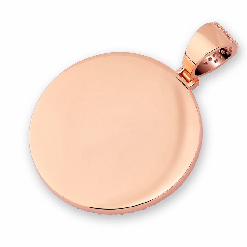 New Personalized 18K Gold Plated Bling Cubic Zirconia DIY Photo Custom Medallion Pendant Necklace Jewelry Birthday Gifts for Guys Women