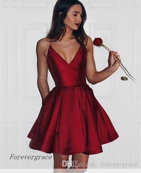 2019 Newest Cheap Short Ruby Homecoming Dress Vintage A Line Ruffles Juniors Sweet 15 Graduation Cocktail Party Dress Plus Size Custom Made