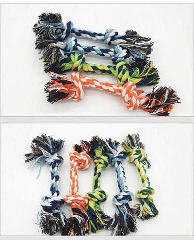 Dog Chew Rope Bone Pet Supplies Puppy Cotton Durable Braided Funny Tool Double Toy Pets Chews Knot Play Quickily Delivery