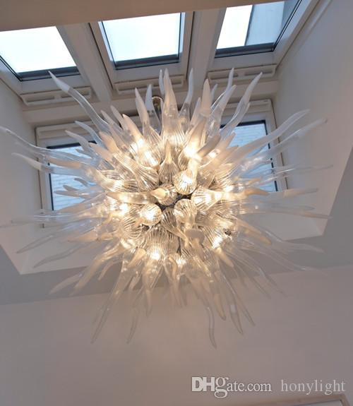 High Ceiling Light White Crystal Chandelier for Foyer Style Hand Blown Murano Glass Chandelier LED Pendant Lamps Villa Dome Light
High Ceiling Light White Crystal Chandelier for Foyer Style Hand Blown Murano Glass Chandelier LED Pendant Lamps Villa Dome Light