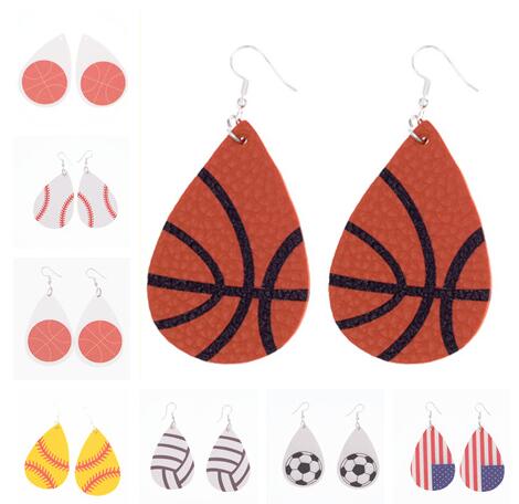 Fashion Design Waterdrop Leather Earring Baseball Basketball Football Volleyball Teardrop Printing Dangle Earring for Women Jewelry
Fashion Design Waterdrop Leather Earring Baseball Basketball Football Volleyball Teardrop Printing Dangle Earring for Women Jewelry