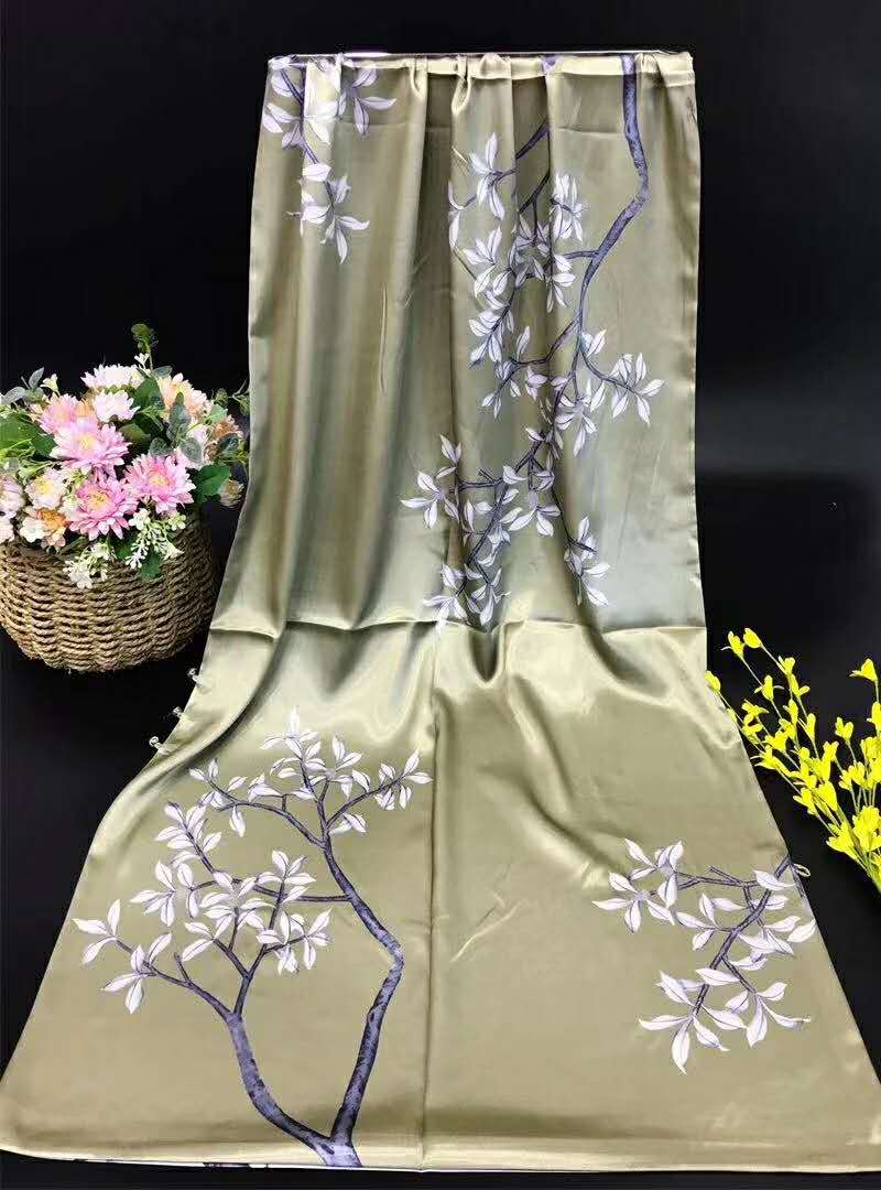 Green ply designers Faces 2 Silk Winter Scarf nice scarf silk Scarves go Fashion Wra scarvesreal