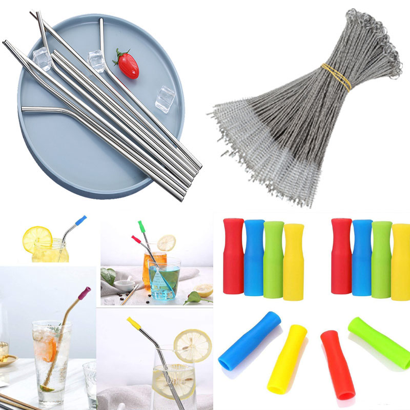 6*215mm Stainless Steel Reusable Straws Straight Bent Style Metal Drinking Straw 6mm Straw Sleeve Protector And Stainless Steel Straw Brush
6*215mm Stainless Steel Reusable Straws Straight Bent Style Metal Drinking Straw 6mm Straw Sleeve Protector And Stainless Steel Straw Brush