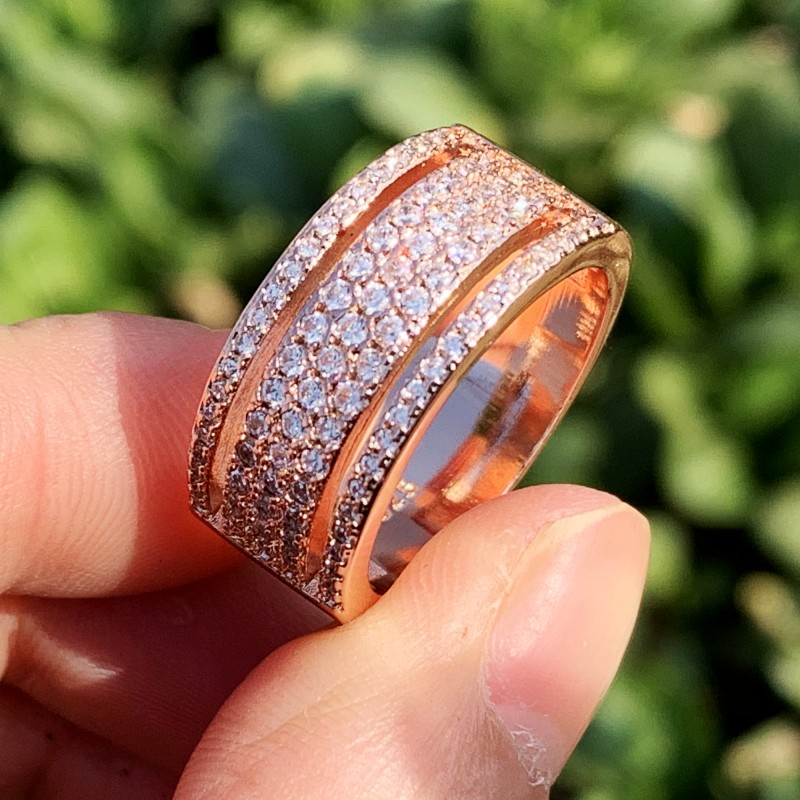 Victoria Wieck Luxury Jewelry 925 Sterling Silver&Rose Gold Full Pave White Sappire CZ Diamond Party Promise Women Wedding Bridal Ring Gift
