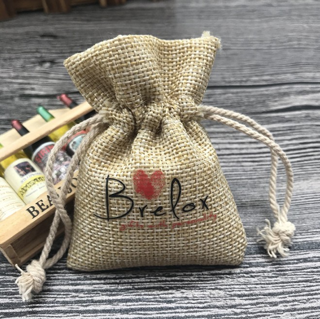 Jute Flax Linen Gift Bags 7x9cm 9x12cm 12x17cm pack of 100 Ring Earring Necklace Bracelet Jewelry Drawstring Pouch Party Candy Sac