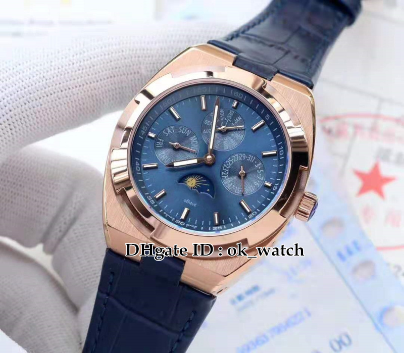 New Overseas Rose Gold Case 4300V/000R-B509 Automatic Mens Watch Blue Dial Moon Phase Perpetual Calendar Gents Watches Blue Leather Strap, Slivery;brown
New Overseas Rose Gold Case 4300V/000R-B509 Automatic Mens Watch Blue Dial Moon Phase Perpetual Calendar Gents Watches Blue Leather Strap, Slivery;brown