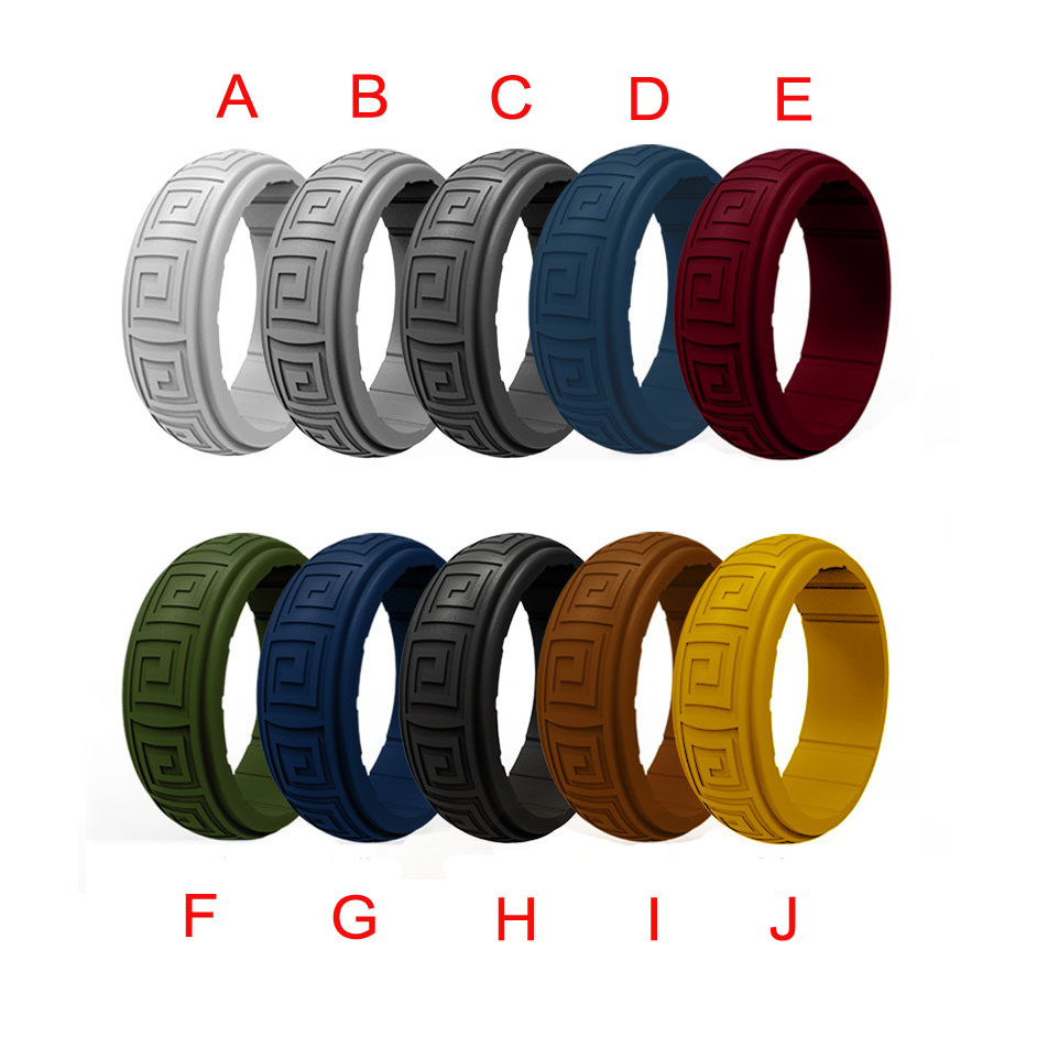 New Arrival Silicone Wedding Ring for Men Elegant Affordable 8mm Silicone Rubber Men Womens Engagment Wedding Bands