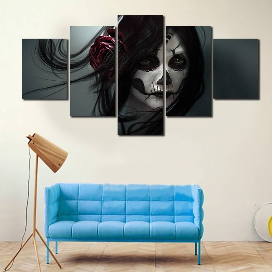 5pcs/set Unframed Skull Girl Coloured Drawing on Face Figure Painting On Canvas Wall Art Painting Picture For Living Room Decor
5pcs/set Unframed Skull Girl Coloured Drawing on Face Figure Painting On Canvas Wall Art Painting Picture For Living Room Decor