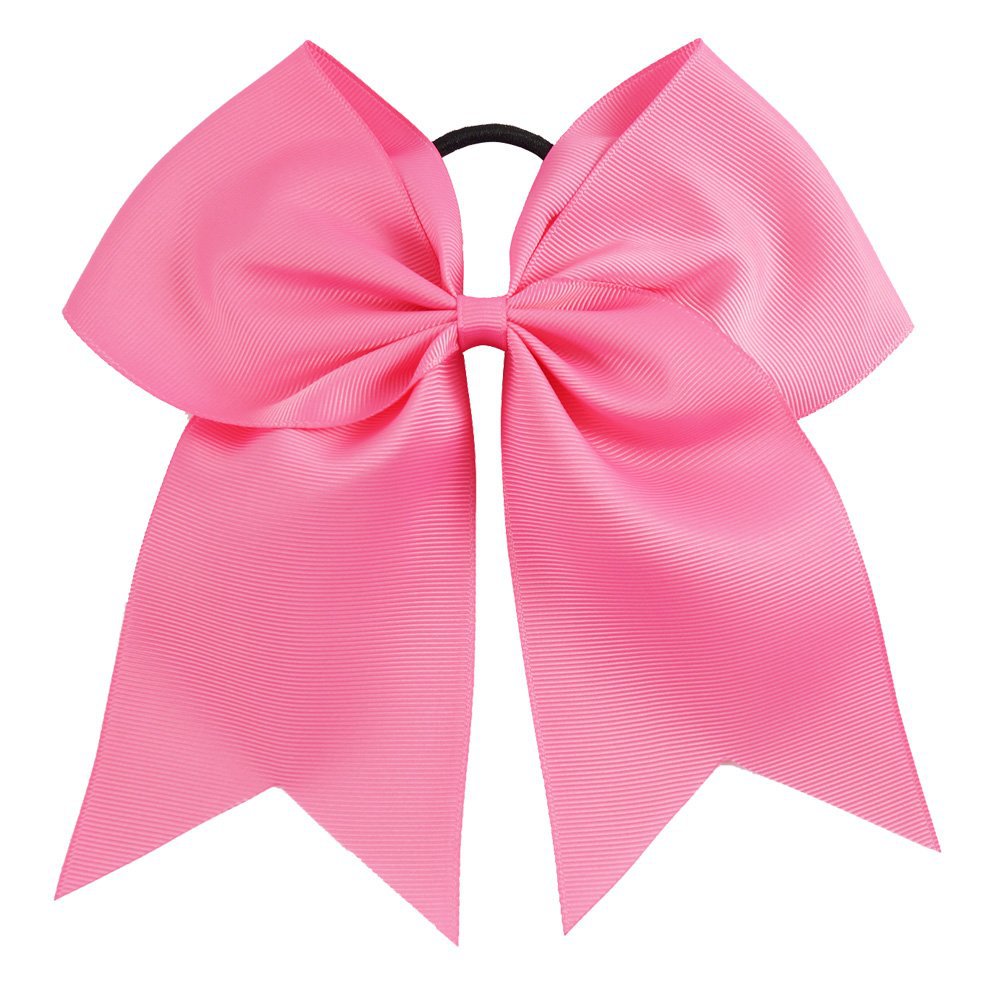 8 Inch Large Plain Solid Cheerleading Ribbon Bows Grosgrain Cheer Bows Tie With Elastic Band Girls Rubber Hair Band Hair Accessories M1116