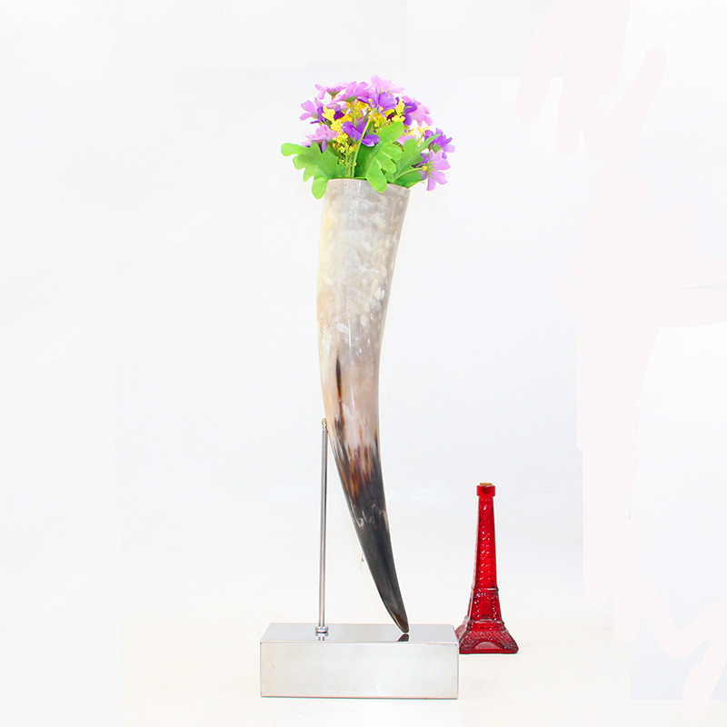 11 Natural Genuine horn ornaments single yellow single horn horn of Africa more than 40cm60cm9531014