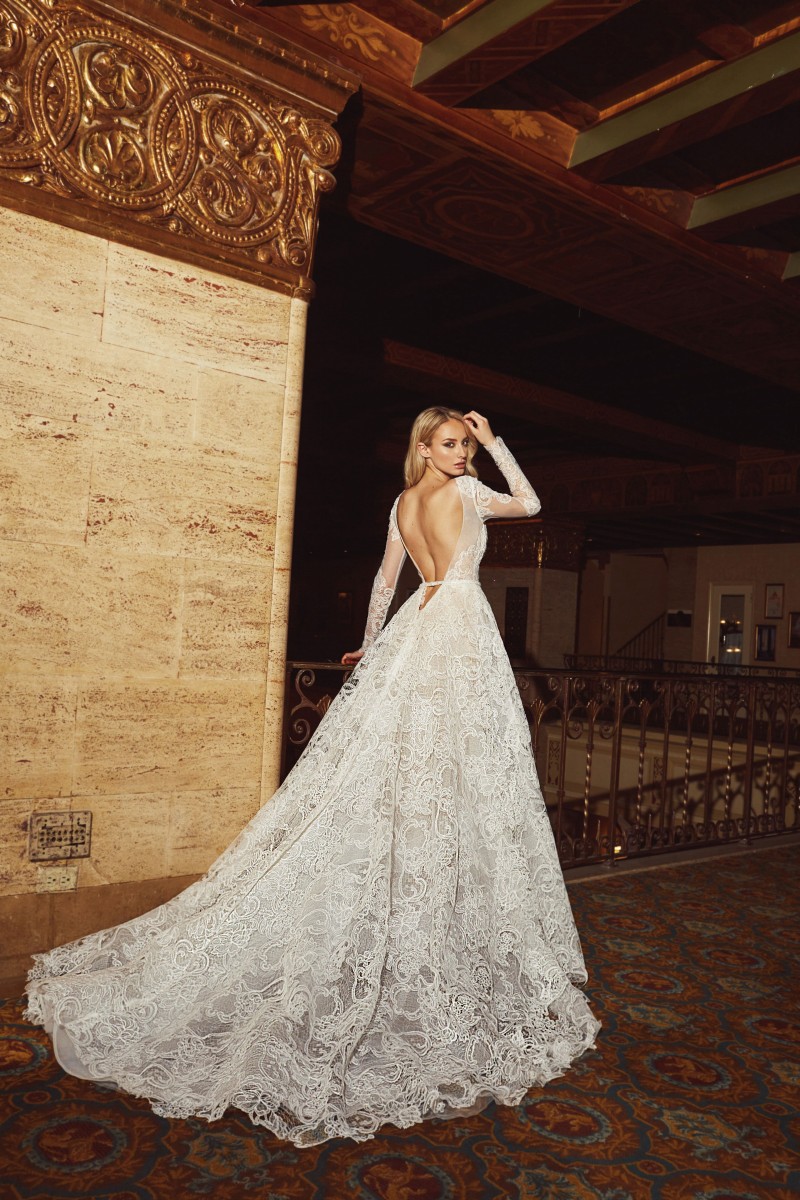 Calla Blanche Dresses Long Sleeves V Neck Lace Appliqued Boho Bridal Gowns Backless A Line Beach Wedding Vestidos De Novia 0505 0505