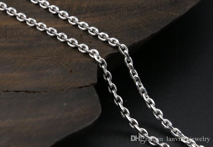 Brand new 925 sterling silver vintage jewelry antique silver hand-made designer eagle sign and feather pendant punk necklace for men women