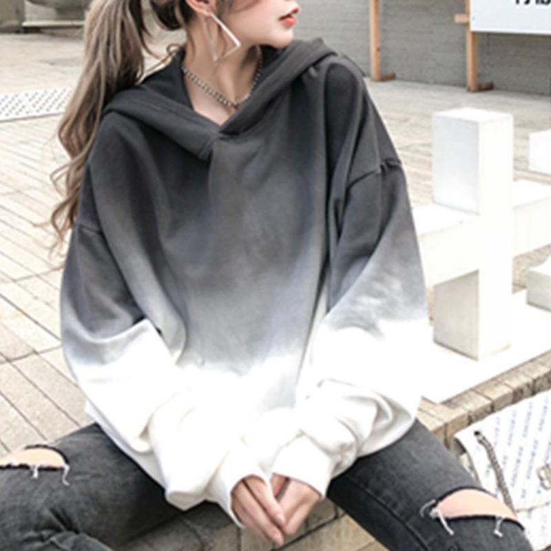 2020 Spring Long Sleeve Women Hoodie Korean Gradient Patchwork Loose Pullover Tops Harajuku Oversized Sweatshirt Streetwear, Gray
2020 Spring Long Sleeve Women Hoodie Korean Gradient Patchwork Loose Pullover Tops Harajuku Oversized Sweatshirt Streetwear, Gray