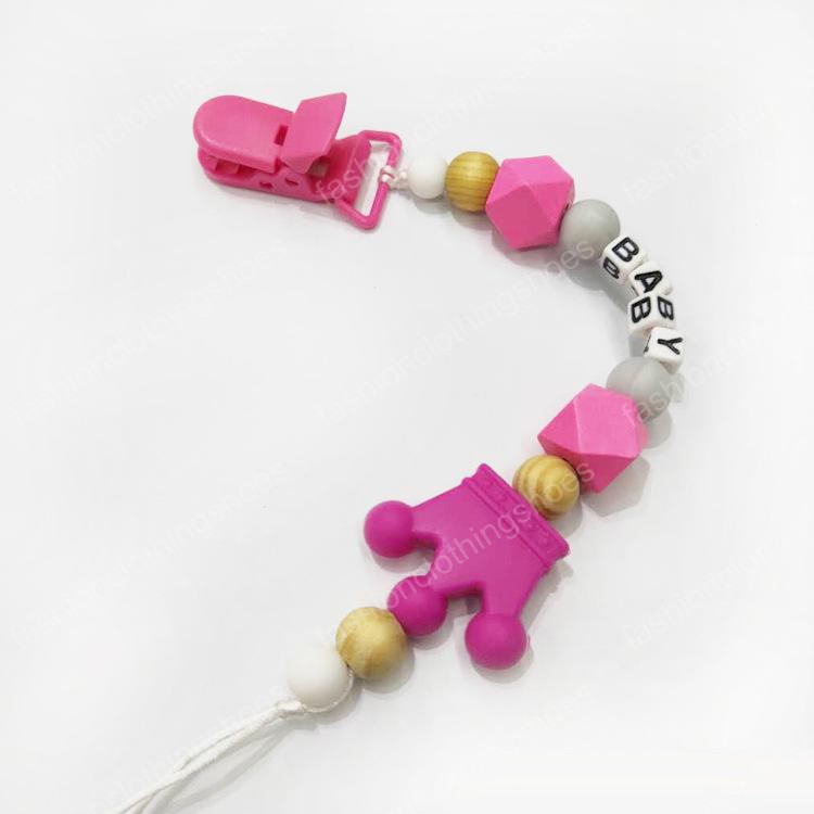2019 Hot Sale Baby Pacifier Holders Newborn Pacifier Clips Prevent falling Infant Cartoon Gutta percha Clips For Baby