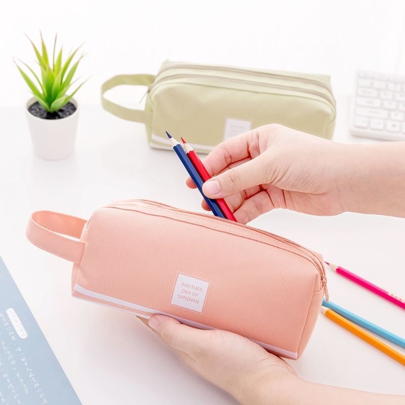 Creative Double Zipper Pencil Case Kawaii Pencilcase Large Capacity Pen Box For Girls Gifts Cute School Bag Stationery Supplies