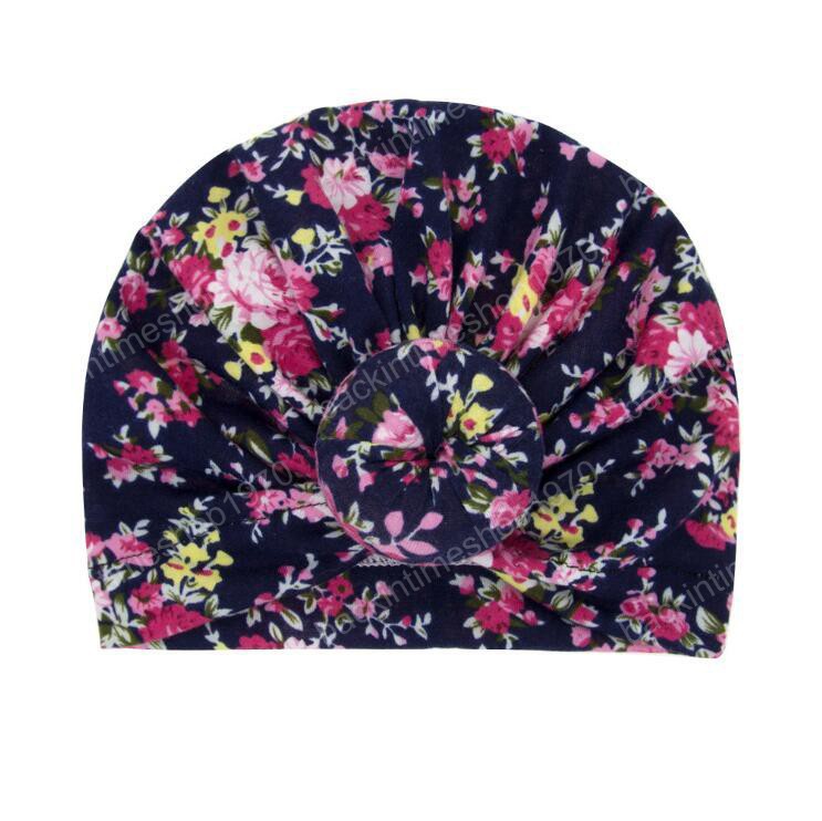 Baby India Hats Bohemian Floral Caps Doughnut Newborn Printed Knot Hat Toddler Vintage Fashion Beanie Infant Winter Caps Accessories