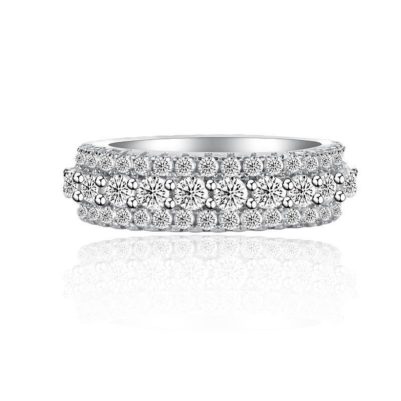 Vecalon Rotatable Promise ring 925 Sterling silver Statement Party Ring Diamond Wedding band rings for women Jewelry